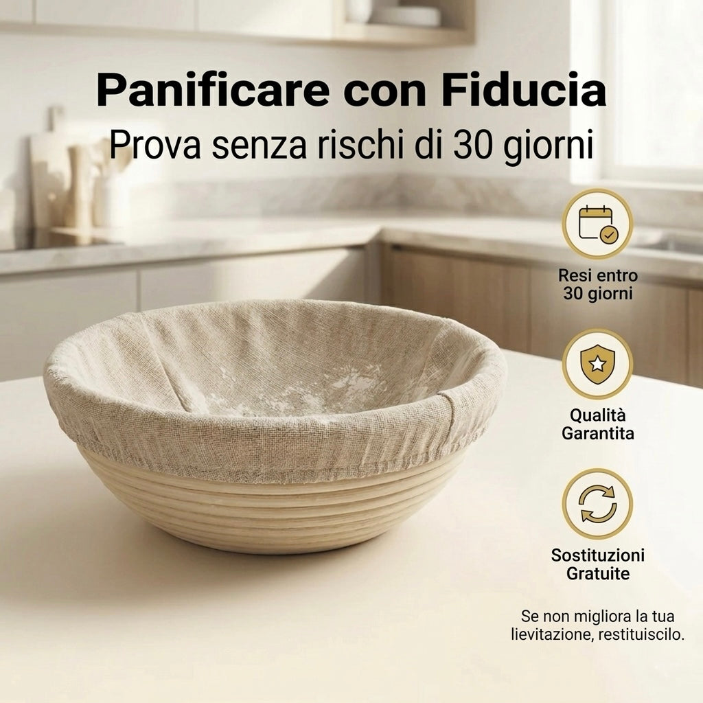 Cestino da lievitazione in rattan naturale