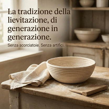 Cestino da lievitazione in rattan naturale
