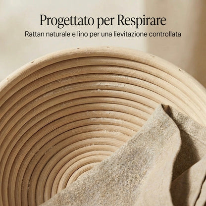Cestino da lievitazione in rattan naturale