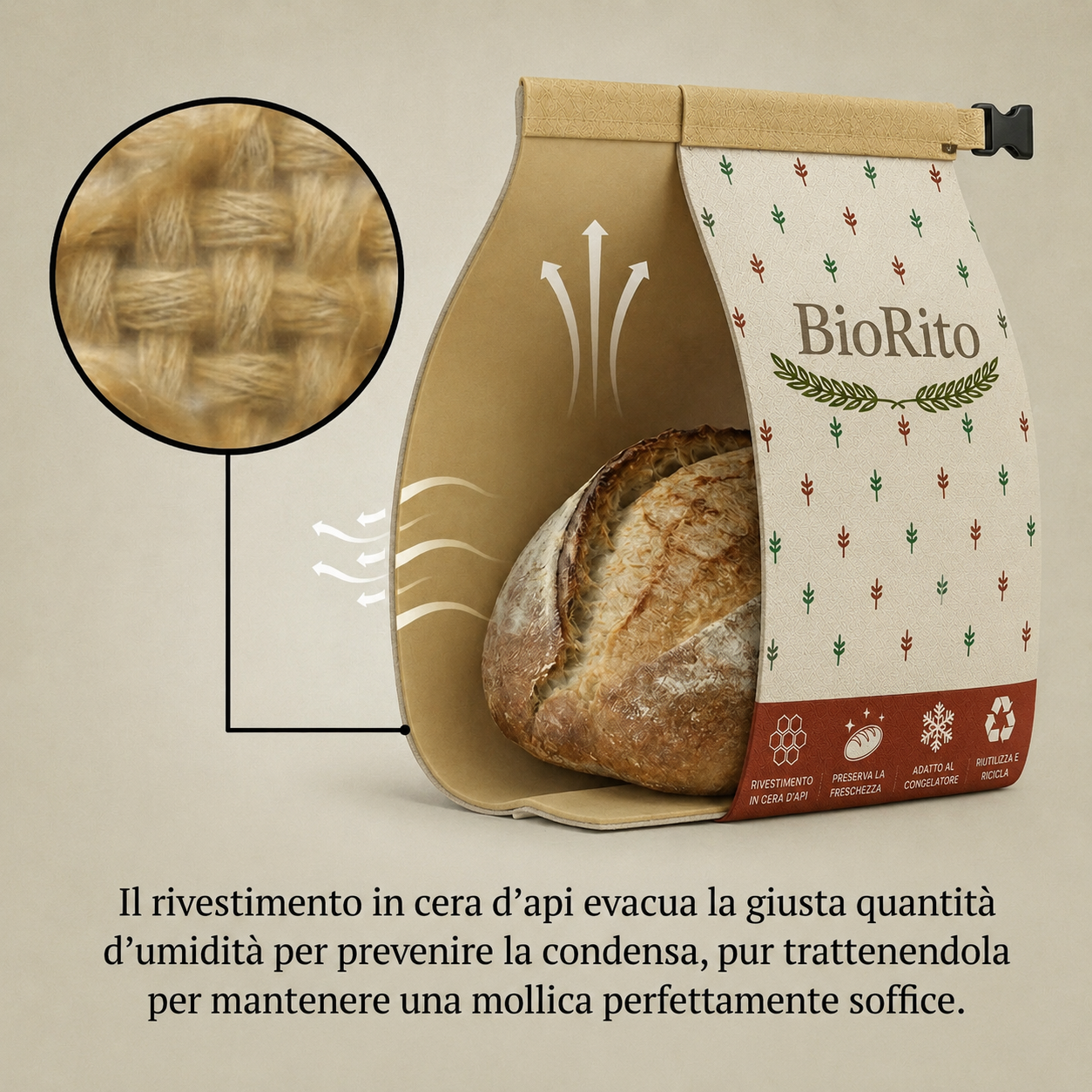 Sacchetti per il pane premium in 100% cotone e cera d’api