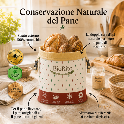 Sacchetti per il pane premium in 100% cotone e cera d’api